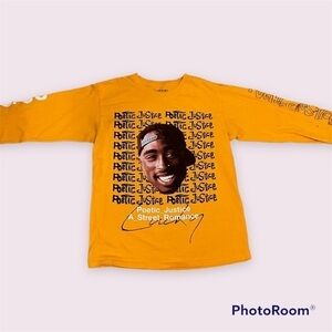 Chemistry Poetic Justice Tu Pac Long‎ Sleeve Gold Graphic T shirt Streetwear